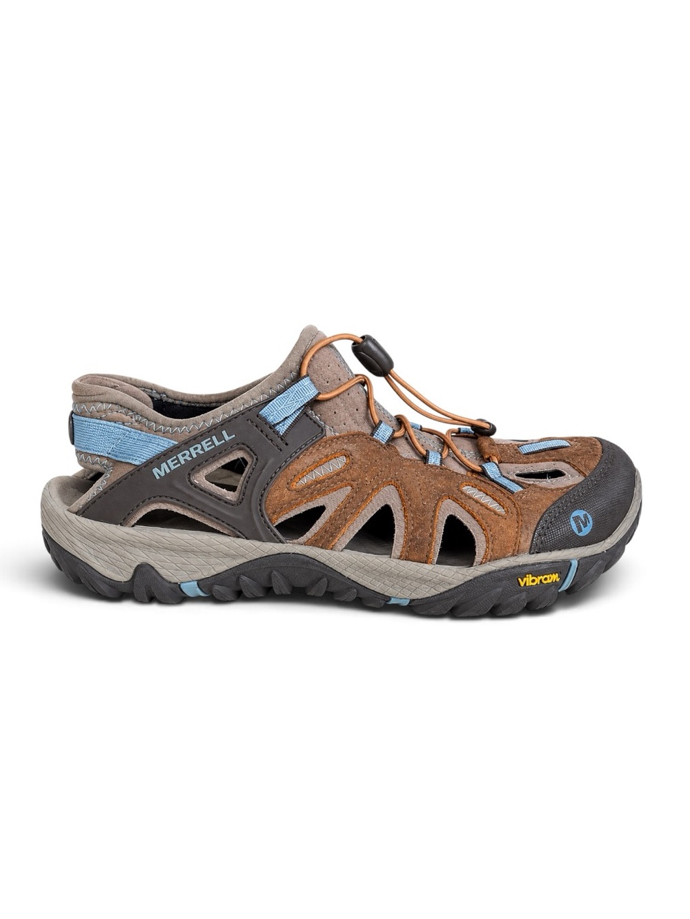 Merrell All Out Blaze Sieve Water Sandals Brown Leather Blue Size 9
